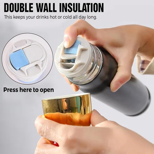 Miniatura 5 de Vaso de acero inoxidable con la bandera estadounidense negra y dorada, vaso aislado al vacío de 17 onzas, regalos patrióticos de Navidad, cumpleaños