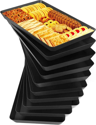 Miniatura 28 de WOWBOX 4 bandejas de servir para entretenimiento, platos para servir aperitivos, frutas, galletas, postres, bandejas de plástico reutilizables