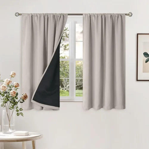 Miniatura 80 de BGment - Cortinas opacas para sala de estar de 63 pulgadas de largo, juego de 2 paneles, cortinas para oscurecer toda la habitación, cortinas