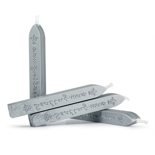 Miniatura 2 de Mceal Barra de cera de sellado con mecha Flor De Luce of France Retro 10 piezas Pack (Gris Plateado)