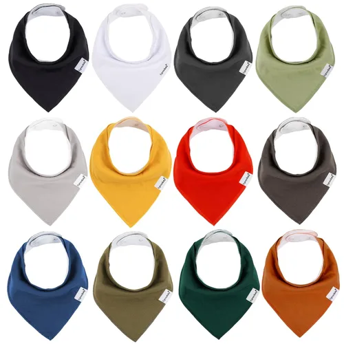 Miniatura 12 de Baberos tipo bandana para bebés para niños y niñas, baberos triangulares súper absorbentes para babear y dentición, 100% algodón suave para bebés