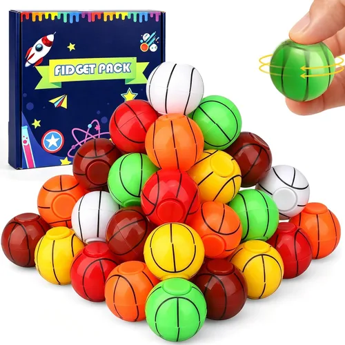 Mini Baloncesto Fidget Spinner para niños y adultos, bola pequeña mano dedo Spinner recuerdos de fiesta bolsa de regalos deportiva caja del tesoro