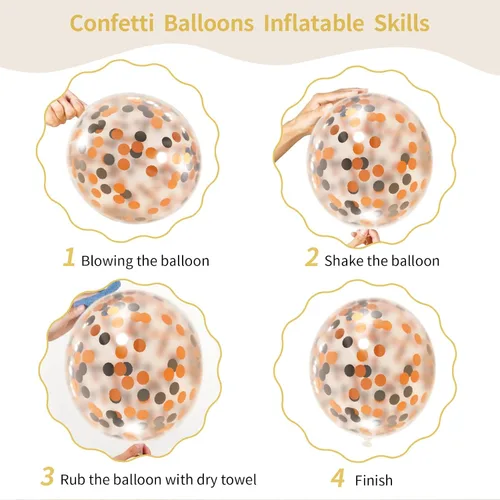 Miniatura 5 de Kit de arco de 161 globos de color negro, blanco y naranja, con 3 globos de papel de aluminio en explosión de estrellas para cumpleaños, graduación