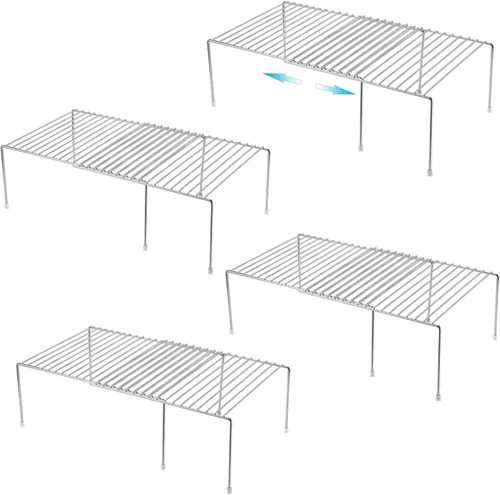 Miniatura 13 de iPEGTOP Estante de almacenamiento expandible para gabinete de congelador, 2 piezas a prueba de óxido, organizador de cocina ajustable, estante