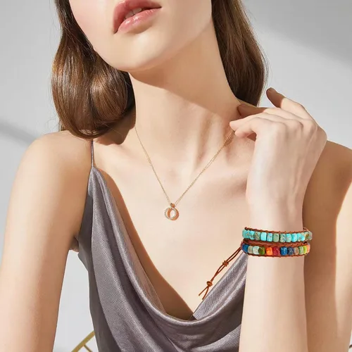 Miniatura 18 de Sedmart Pulseras de piedra hechas a mano para mujeres con piedras hippie de cuero, pulsera de cuentas curativas para mujeres y hombres
