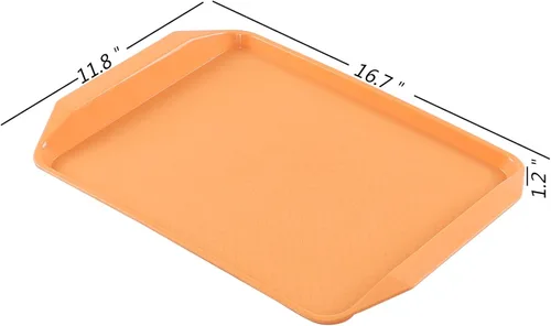 Miniatura 2 de Bandejas plásticas para servir comida rápida, 6 paquetes de bandejas coloreadas de la cafetería
