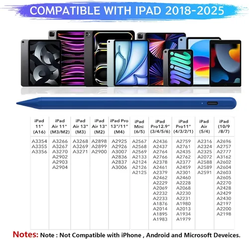 Miniatura 2 de Lápiz óptico para iPad A16/10ª/9ª generación, carga rápida de 10 minutos para Apple Pencil y iPad Pen, compatible con iPad