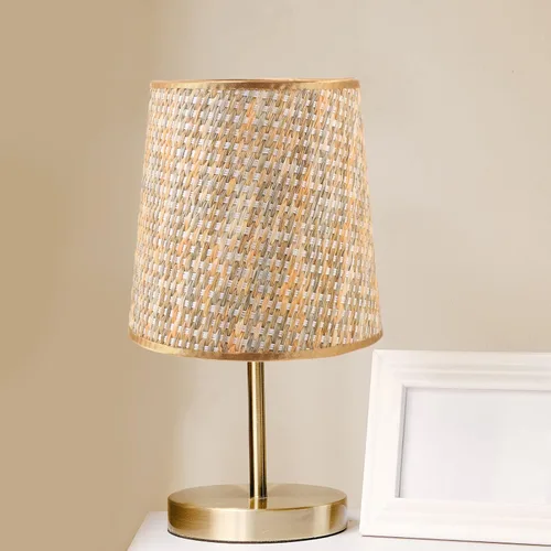 Miniatura 5 de VOSAREA Pantalla de lámpara pequeña de ratán tejida para lámparas de mesa y luz de pie con clip en tela de tela, pantallas de lámpara de lámpara