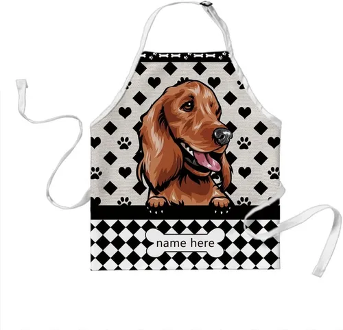 Miniatura 11 de Delantal lindo de lunares de perro personalizado Peeking Dog Boxer, Boxer-2