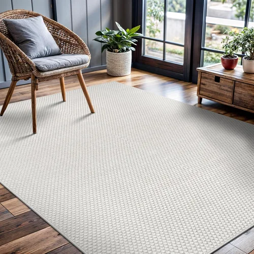 Miniatura 76 de CAMILSON Easy Alfombra de yute, 2 x 3 pulgadas, interiores y exteriores, fibra gris oscuro, para sala de estar, patio y cocina, diseño tejido