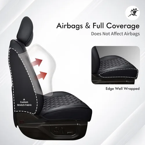 Miniatura 4 de Huidasource - Funda personalizada para asientos de automóvil, de cuero, impermeable, protector de cojines de asiento delanteros y traseros