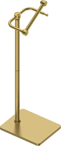 Miniatura 18 de Ruacq Soporte de papel higiénico dorado con doble poste pivotante cuadrado, soporte para rollo, soporte de papel higiénico dorado cepillado, acero