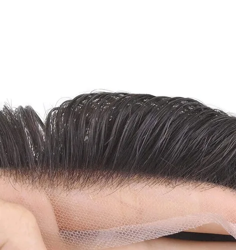 Miniatura 15 de Lordhair Sistema de cabello para hombres, cabello humano real, encaje francés, sistema de cabello para hombre, tamaño 8x10 pulgadas, tupé #1