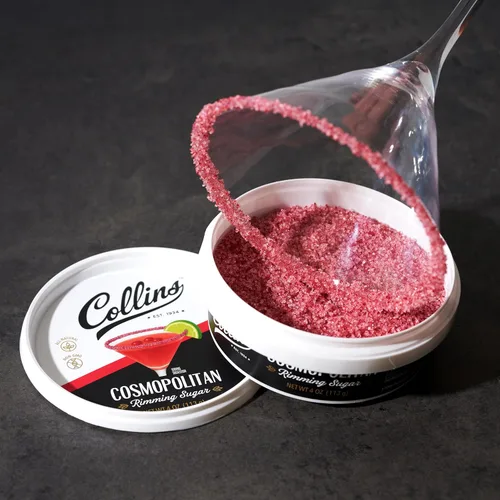 Miniatura 6 de Collins Cosmopolitan Cocktail Sugar, Red Cranberry Flavored Rimming Sugar for Cosmos, Cranberry Martinis, Vodka Cranberry, Champagne Spritzers, 4 oz