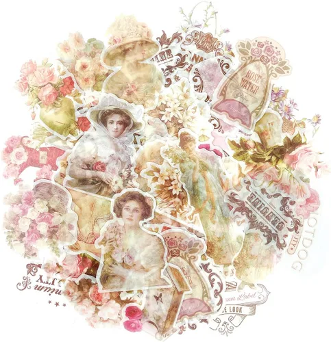 allydrew Calcomanías decorativas para álbumes de recortes, Washi, manualidades para papelería, diario, fabricación de tarjetas (60 piezas),