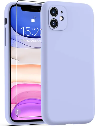 Miniatura 26 de DEENAKIN Funda de silicona compatible con iPhone 12 con protector de pantalla, mejora la protección de la cámara, funda protectora suave y flexible