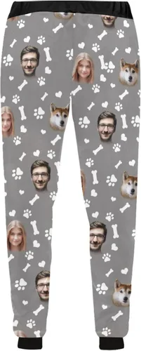 Miniatura 5 de Pantalones deportivos personalizados para hombre con foto de cara familiar, pantalones deportivos personalizados con imagen de perro para mascotas