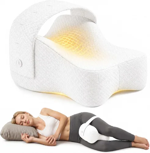 Miniatura 9 de Almohada de rodilla para dormir de lado, soporte equilibrado de espuma viscoelástica para aliviar el dolor de cadera y ciática, almohada de piernas