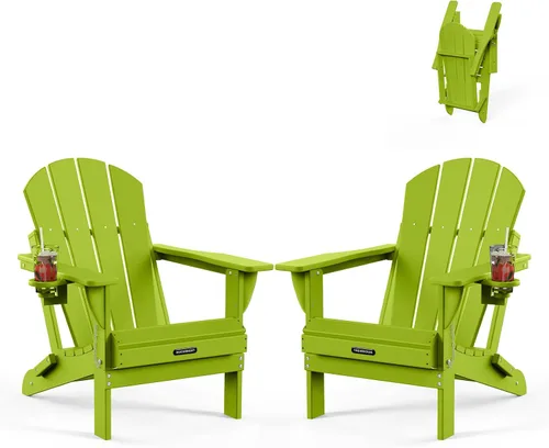 Miniatura 27 de MUCHENGHY Sillas Adirondack plegables, sillas de patio, sillas de césped, silla para exteriores, silla Adirondack de plástico, hoguera, resistente a