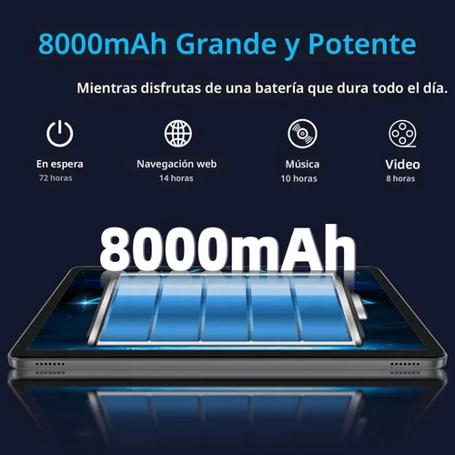 Miniatura 3 de COLORROOM 2025 Android 15 Tableta de 11 pulgadas, Desbloqueo Facial, Carga Rápida de 18 W, 12 GB + 128 GB + 1 TB Expandible, CPU Octa-core, Batería