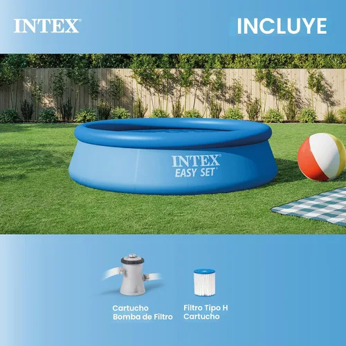 Miniatura 5 de INTEX 28121EH Juego de piscina inflable Easy Set: 10 pies x 30 pulgadas - Incluye bomba de filtro de cartucho de 330 GPH - Material resistente a