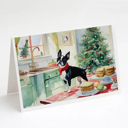 Miniatura 82 de Caroline's Treasures DAC3884GCA7P Paquete de 8 tarjetas en blanco de Navidad con galletas de husky siberiano Tarjetas de felicitación con sobres