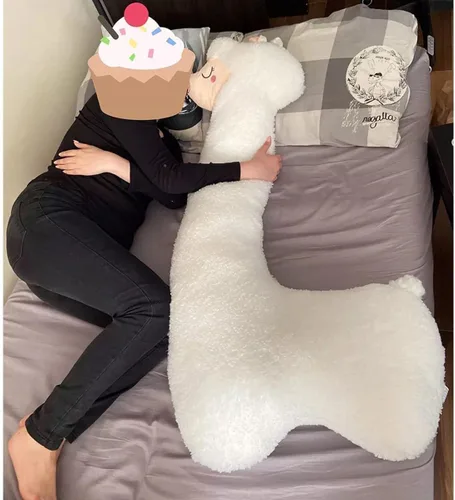 Miniatura 2 de Almohada de felpa de llama, almohada de cuerpo largo de felpa de alpaca de 39 pulgadas, animal de peluche de alpaca, regalo de Navidad y cumpleaños
