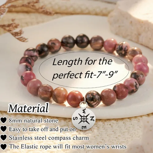 Miniatura 19 de HGDEER Pulsera de jubilación de piedra natural para mujeres/hombres 2024, regalos de despedida de despedida, regalo de San Valentín para compañeros