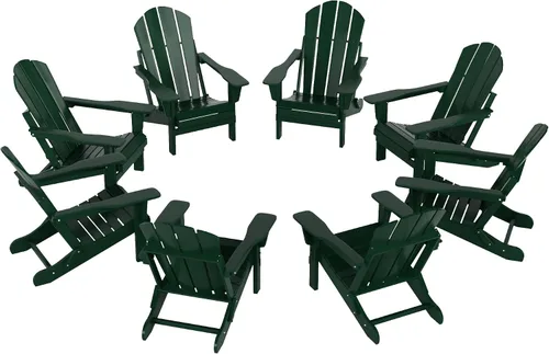 Miniatura 33 de HDPE Laguna Silla Adirondack plegable de polietileno (juego de 2), teca