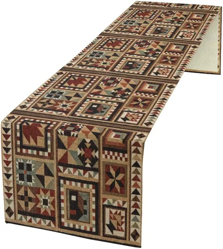 Miniatura 10 de Camino de mesa de estilo rústico retro, decoración de mesa de cocina, sala de estar, comedor, para el hogar, con diseño de osos, alces, ciervos