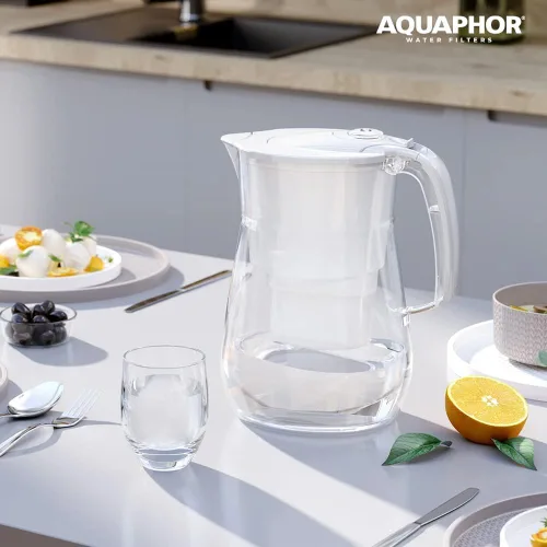 Miniatura 2 de AQUAPHOR Onyx White - Jarra con filtro de agua – Diseño de encimera con capacidad de 4.2 L, 1 filtro MAXFOR+ incluido que reduce el cloro de cal