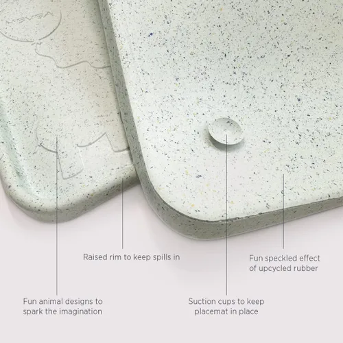 Miniatura 4 de HEVEA Mantel individual de goma natural para niños, alternativa a la silicona y el plástico con material reciclado, seguro para niños con divertidos