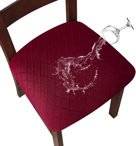 Miniatura 18 de Genina Fundas de asiento impermeables para sillas de comedor, fundas para sillas de comedor, fundas para sillas de cocina (caqui, 6 piezas)