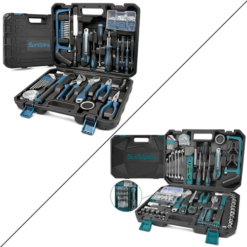 Sundpey Kit de herramientas para el hogar de 148 y 257 piezas - Juego de herramientas de reparación básica para el hogar para hombres y mujeres con