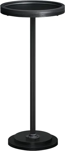 Miniatura 9 de HOOBRO Mesa auxiliar redonda pequeña, mesa de bebidas, mesa de café Martini con acento de pedestal para espacios pequeños en sala de estar, Negro
