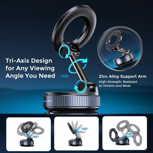 Miniatura 3 de Soporte magnético para teléfono, compatible con Magsafe iPhone y todos los teléfonos inteligentes, coche/gimnasio/cocina/espejo/superficie lisa