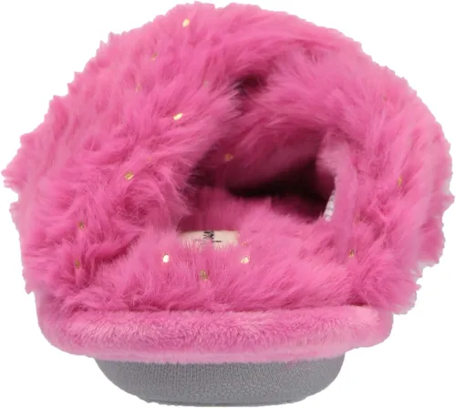 Miniatura 3 de Dearfoams Pantuflas Ava Furry Crossband Slide para niños