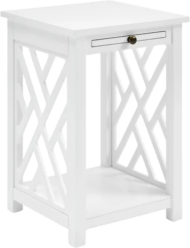 Miniatura 12 de Alaterre Furniture Coventry - Mesa auxiliar de madera con bandeja y estante inferior