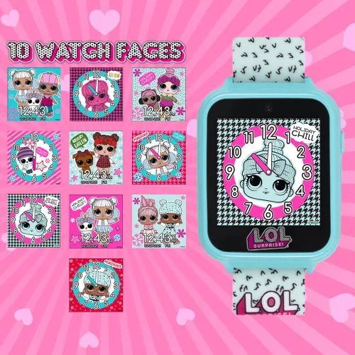 Miniatura 2 de Accutime L.O.L. Surprise! Reloj inteligente interactivo con pantalla táctil para niños, Azul claro, 40 mm, Moderno