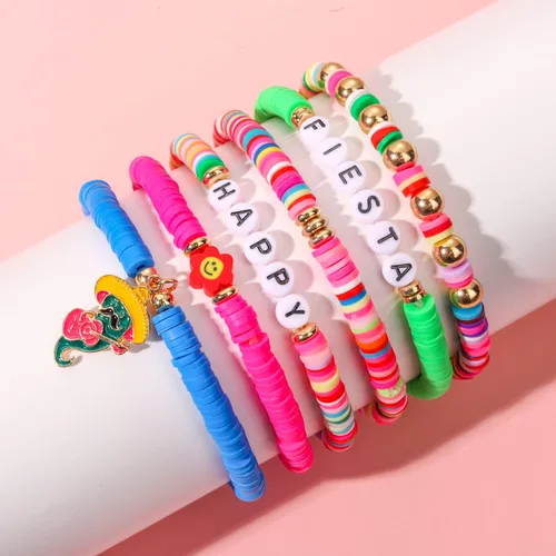 Miniatura 266 de Surfer Heishi - Pulseras apilables para mujer, apilables, de vinilo arcoíris, disco de arcilla, pulseras elásticas para la amistad, joyería bohemia