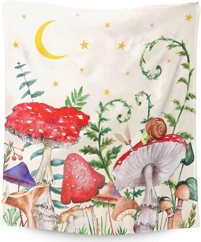 Miniatura 21 de Manta pequeña de marihuana de marihuana de hongos, 50 x 40 pulgadas, para mujeres y hombres, manta de felpa suave para cama, sofá, manta negra