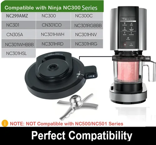 Miniatura 4 de Tapa exterior del cuenco con paleta compatible con la máquina de helados Ninja NC301 NC300, tapa de repuesto reutilizable sin BPA, accesorios