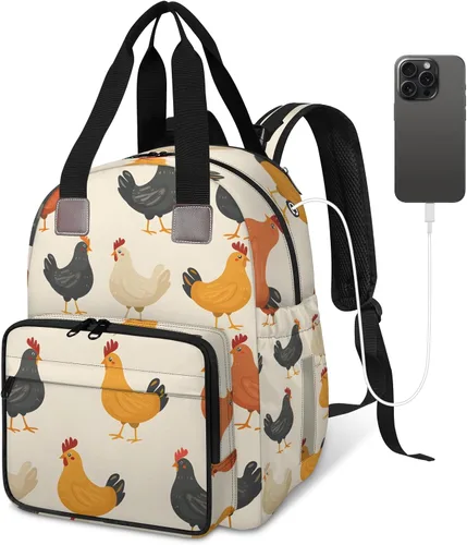 Miniatura 9 de Animal Cow Print Diaper Bag Backpack for Travel, Waterproof Diaper Bag with Insulated Bottle Pockets & USB Port, Large Capacity Baby Bag for Moms &