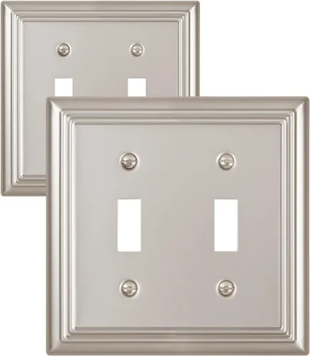 Miniatura 22 de Paquete de 1 Placa de Pared Combinada Toggle/Decorativa, Cubierta de Placa de Pared de Metal para Interruptor de Luz, Receptáculo, Interruptor