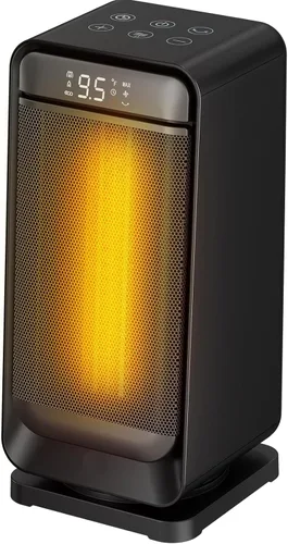 ZAFRO Calentador de espacio oscilante de 70° de 1500 W para uso en interiores, calentadores portátiles con pantalla digital y termostato,