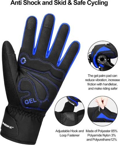 Miniatura 3 de INBIKE Winter Cycling Gloves for Men Women Cold Weather Thermal Windproof Gel Bike Gloves Touch Screen