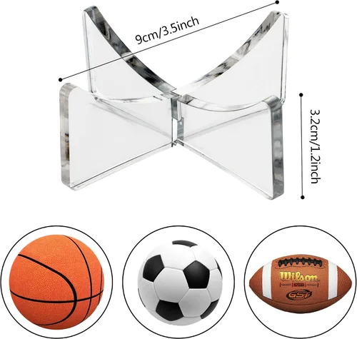 Miniatura 3 de Soporte de exhibición de acrílico para pelotas de fútbol, baloncesto, fútbol, voleibol, rugby, deportes, bolas, almacenamiento, trofeos, autógrafos
