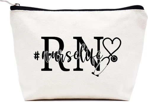 Miniatura 15 de LIBIHUA Bolsa de maquillaje Bolsa de cosméticos Bolsa de viaje, Enfermera estaré ahí para ti, 331-enfermera estaré ahí para ti