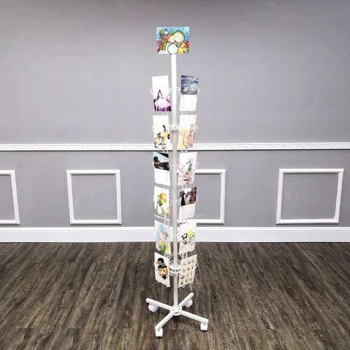 Miniatura 2 de FixtureDisplays® 24 bolsillos de 5.5" de ancho de bolsillo (se ajusta a 5x7") Pantalla vertical para tarjetas de felicitación giratoria Estante