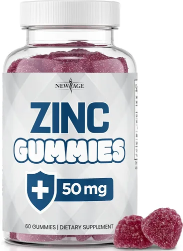 NEW AGE Gomitas de zinc - Suplemento de zinc de 50 mg, suplemento inmunológico, antioxidante, sin OMG (60 unidades (paquete de 1))
